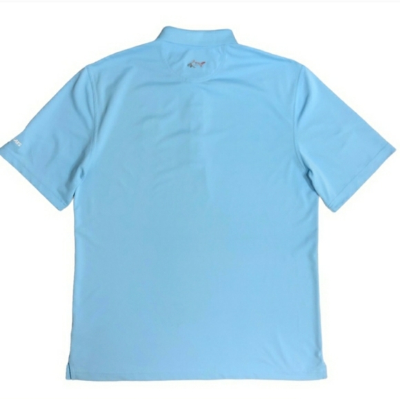 GREG NORMAN Blue Short Sleeve Pique Collar Polo Shirt Size Large - Picture 2 of 6